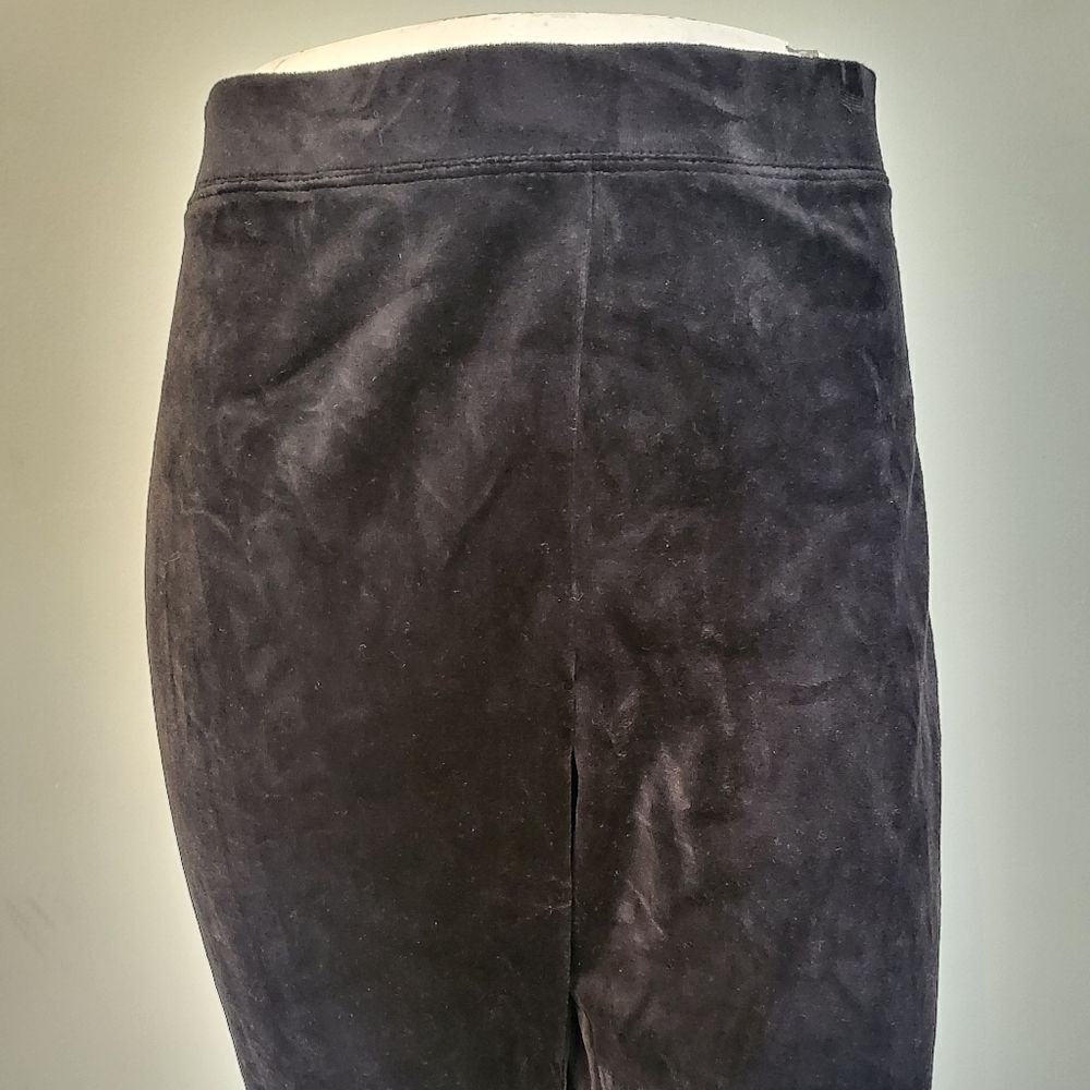 Style And Co. Plus Plus Pull On Stretch Velour Pants - Black - 1X - Picture 3 of 6